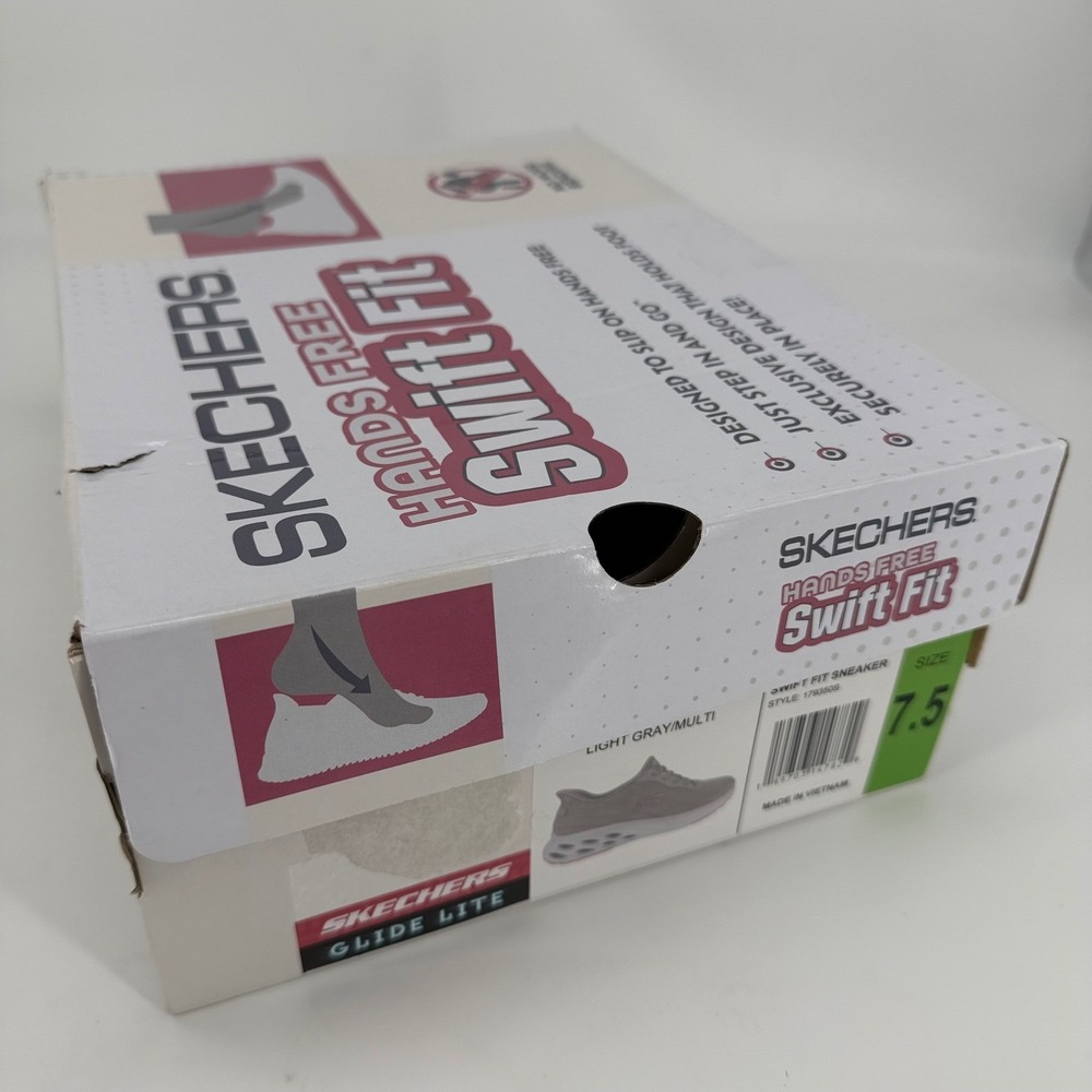 Skechers Hands Free Slip-ins Swift Fit Gray Pink Sneakers 179350S Womens 7.5 - Picture 5 of 9